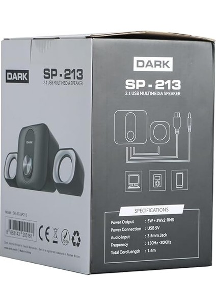 SP-213 11W Rms 2+1 Multimedia Speaker Hoparlör (DK-AC-SP213) indirimleri