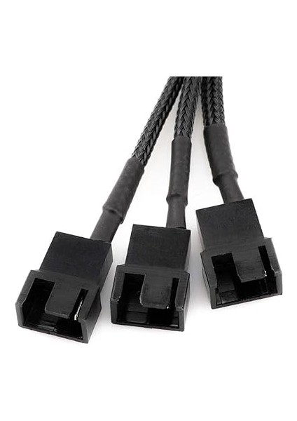 Plus PX-4597 Psu Sata Power To Fan Çevirici 3 Port Y Pin Pwm Çoklayıcı Splitter Fan Kablosu fırsatları