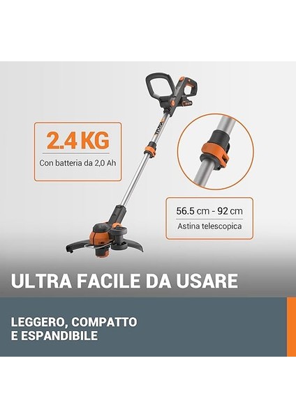 WG163E.9 20VOLT 30CM Profesyonel Teleskobik Misinalı Çim ve Kenar Kesme (Akü Dahil Değildir) fırsatları