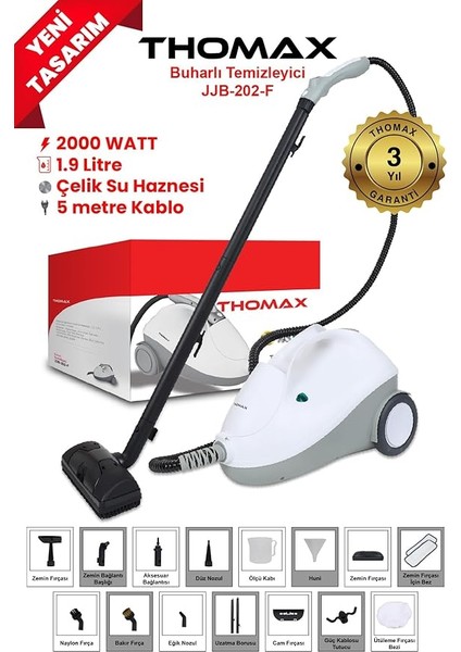 Fonksiyonlu Buharlı Temizleyici Buharlı Temizlik 2000 Watt 1.9lt fiyatları