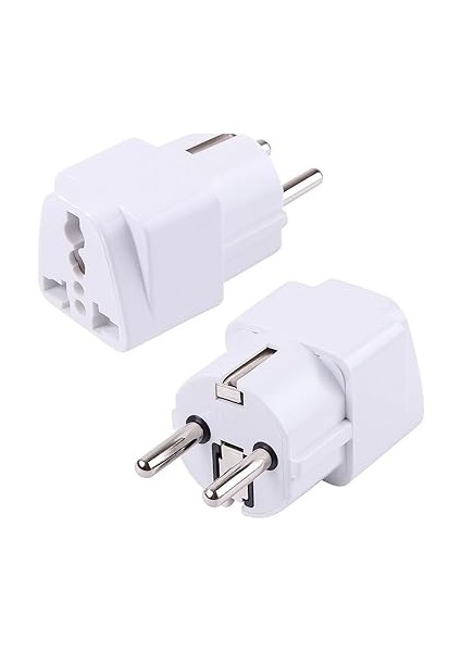 Uluslararası Seyahat Adaptörü 2’li Set, Tip C Avrupa + Tip G Ingiltere Adaptör Fişi, 150+ Ülke Uyumu, Çoklu Uç Fiş Desteği, Hac/umre/abd/ab/ingiltere/avustralya Priz Dönüştürücü modelleri