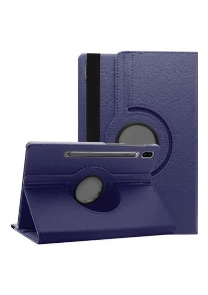 Galaxy Tab S6 T860 Tablet Kılıf 360 Dönebilen Standlı Kılıf Lacivert