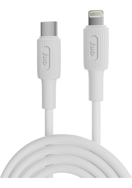 27W USB Type-C To Lightning iPhone iPad Silikon Hızlı Şarj ve Data Kablosu Beyaz 2 Metre