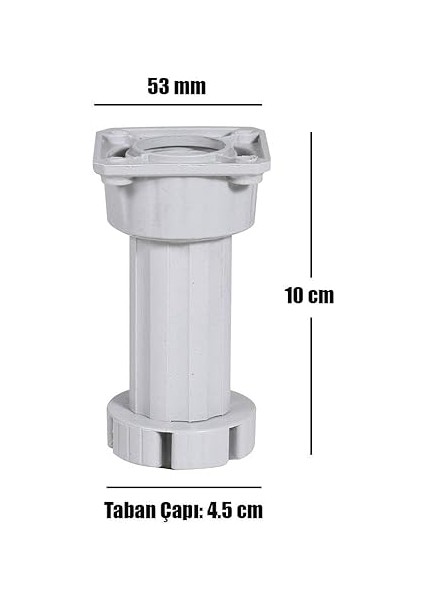 Mobilya Kanepe Baza Tezgah Dolap Ünite Ayağı Ayarlı 10 cm Gri Ayak (10 Adet) fiyatları
