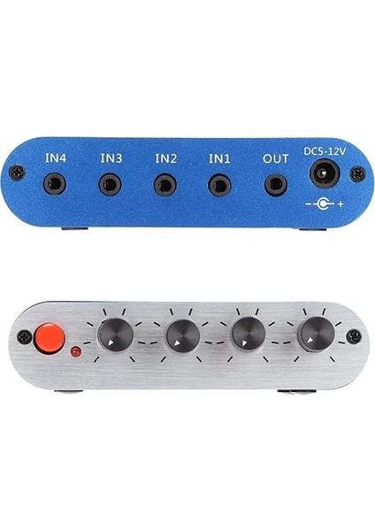 Mini Stereo Mikser 4'ü 1 Arada Ses Seviyesi Ayarı 3,5 mm Ses Seçici Amplifikatör, Pc Dizüstü Bilgisayar Kulaklığı ve Kaydetmeniz Gereken Tüm Yazılımlar Için modelleri