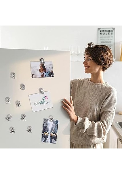 12 Adet Mıknatıslı Mandallı Buzdolabı Magnet Fotoğraf Kağıt Evrak Tutucu modelleri