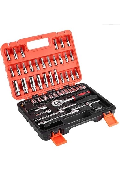 Cırcır Anahtarı 20CM Cırcır Anahtarı Soket Seti Için Uygun Oto Tamir Için Değiştirme, 53 Adet 1/4in Soket Seti Cırcır Tork Anahtarı Combo Cr ‑ V Oto Araba Tamir Alet Takımı indirimleri