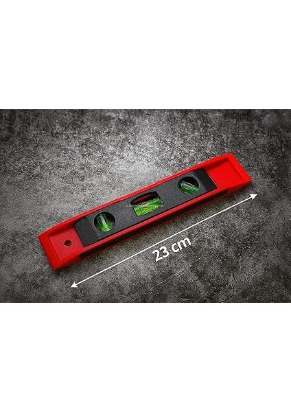 Mini Su Terazisi, 23 cm, Mıknatıslı, Kompakt Su Terazisi, Plastik Gövde, Hassas Ölçüm Seviyelendirme Aracı fiyatları