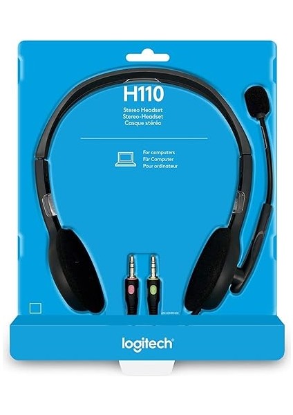 H110 Kablolu Stereo Kulak Üstü Mikrofonlu Kulaklık, 3,5 mm Jak Girişi, Gri fırsatları