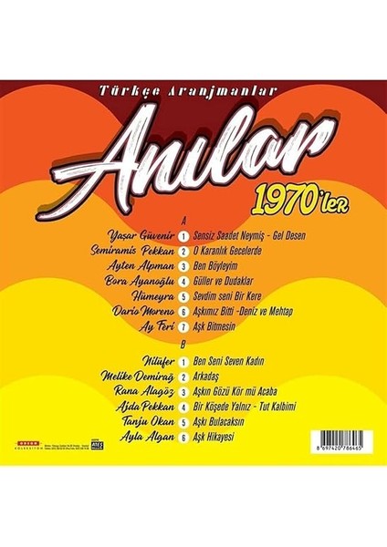 1970'LER Türkçe Aranjmanlar - Çeşitli Sanatçılar Lp 33 Devir Plak fiyatları