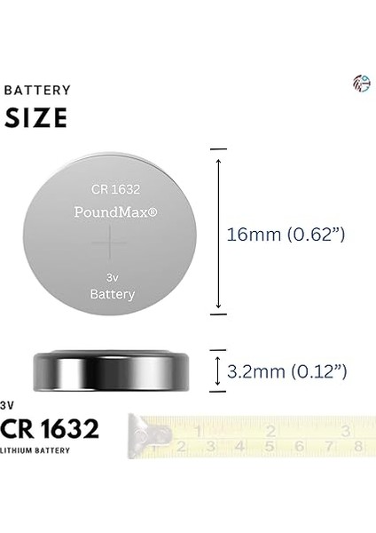 5 Adet CR1632(DL1632) 3V Düğme Pil (Akıllı Ev Aletleri,araba Anahtarları,terazi,uzaktan Kumanda,bilgisayar Anakartları Için indirimleri