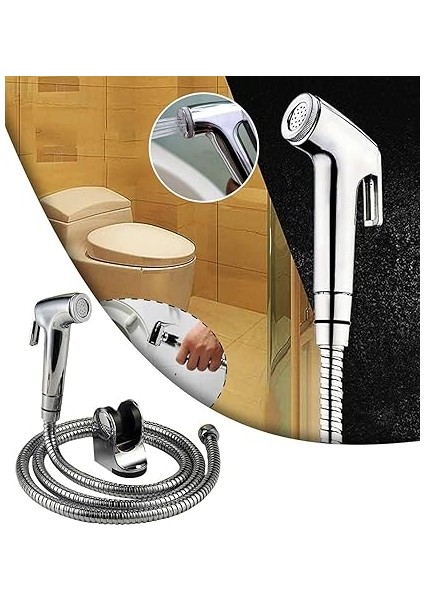 MK1458 Taharet Hortumu Tabancalı Set, Musluk Seti, Tuvalet Için Bide Püskürtücü, El Püskürtme Seti, Bez Bebek Bezi Püskürtme - Kurulumu Kolay fırsatları