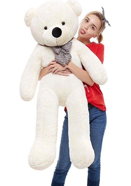 cm Rengarenk Papyonlu Peluş Ayıcık -% 100 Yerli Beyaz