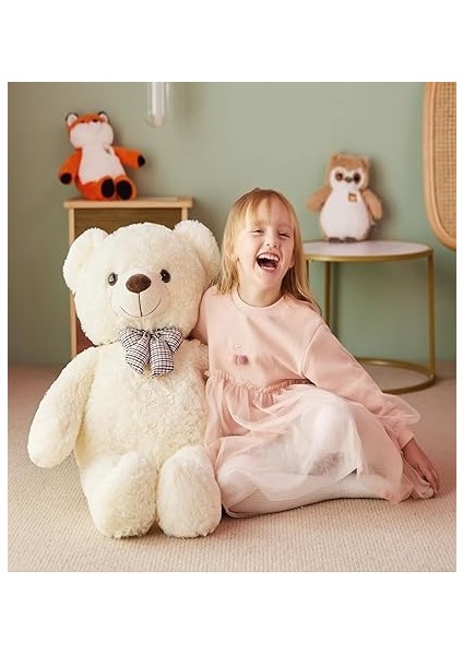 cm Rengarenk Papyonlu Peluş Ayıcık -% 100 Yerli Beyaz fırsatları