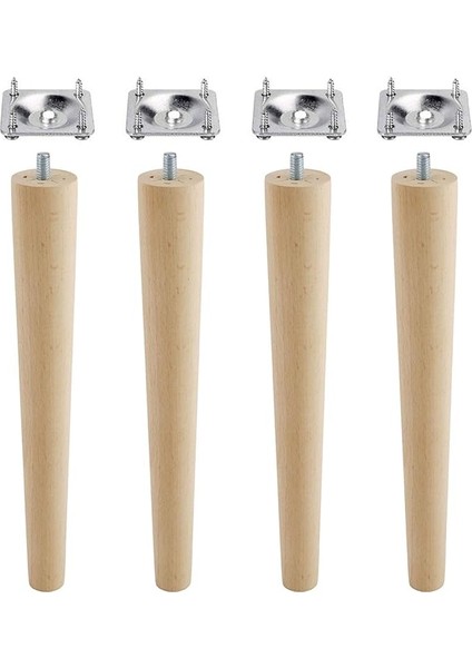 Ahşap Mobilya Koltuk Kanepe Sehpa Masa Ayağı Ayakları M8 Civatalı 30 cm + Bağlantı Aparatlı 8'li Set
