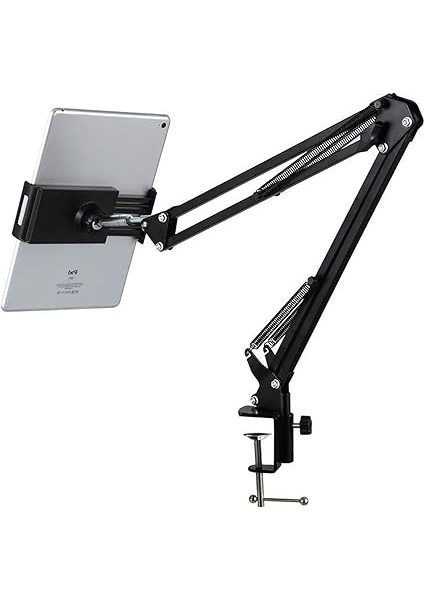 Fotoğraf ve Video Çekim Standı 360 Derece Dönebilen Youtuber Twitch Yayıncı Standı Multi Fonksiyonel Kıskaçlı Mandanlı Kolay Kurulum Sıra Masa Dolap ve Tezgahlarda Kullanım modelleri