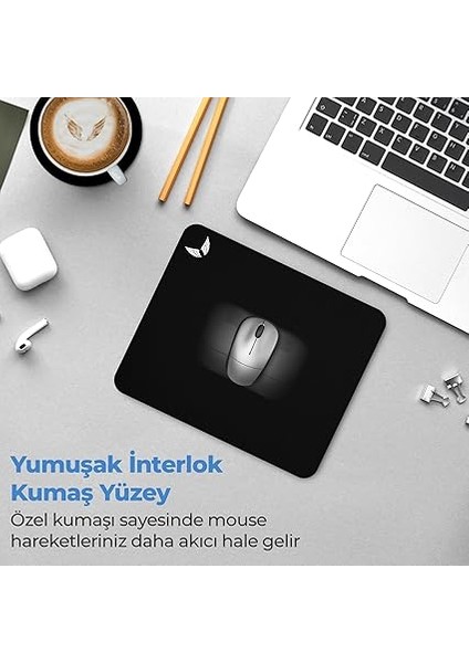 Gaming Oyuncu Gamer Mouse Pad, Kaymaz Taban Orta Boy Medium Ofis Tipi Mouse Ped, Fare Altlığı, Düz Masa Koruyucu Klavye Altı Mousepad, Siyah, 27X23 cm modelleri