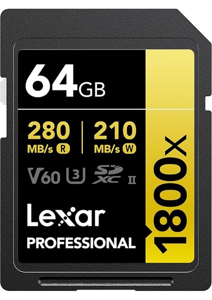 Gold Serisi Profesyonel 1800X 64GB Uhs-Iı Sdxc Hafıza Kartı