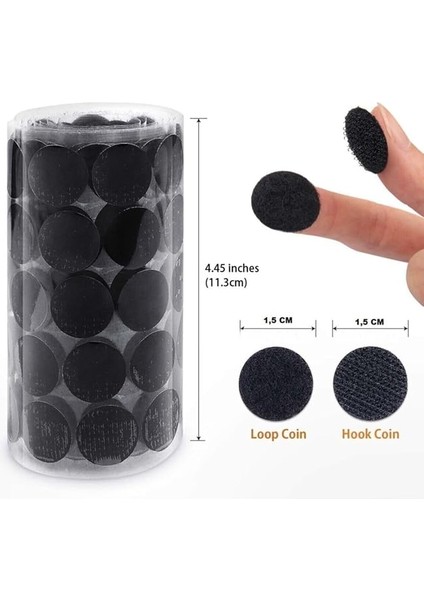 Magnet 25 Adet Arkası Yapışkanlı Yuvarlak Cırt Cırtlı Bant - Kaliteli Cırt Bant - Çap 1,5cm Cırt Cırt Band fırsatları