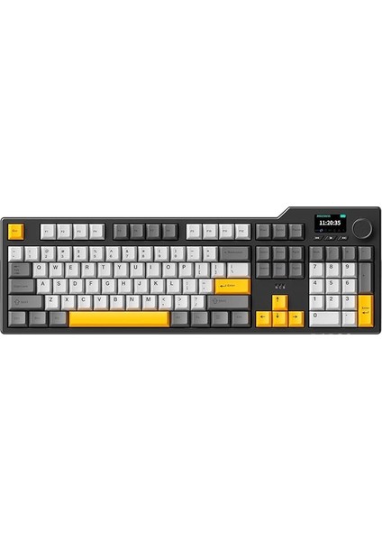 Ajazz AK35I V3 Kablosuz Mekanik Oyuncu Klavyesi-Gasket Gövde Yapısı Dinamik Rgb-Tft Ekranlı Siyah/avakado Switch