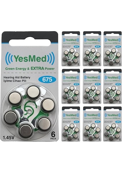 Extra Power 675 Numara Işitme Cihazı Pili (10 Paket x 6 Adet = 60 Adet Pil)