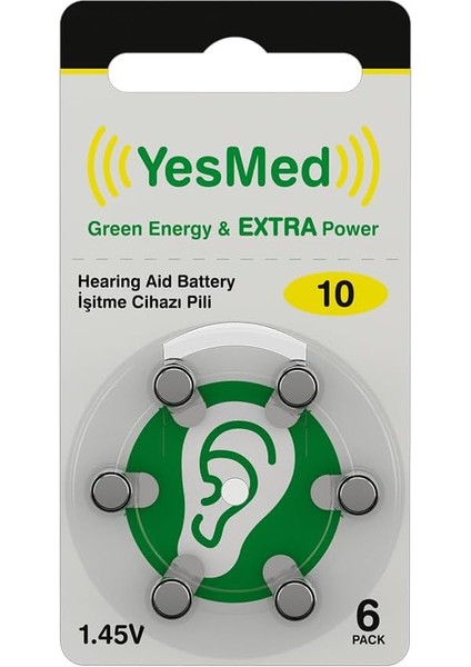 Extra Power 10 Numara Işitme Cihazı Pili (10 Paket x 6 Adet = 60 Adet Pil) fiyatları