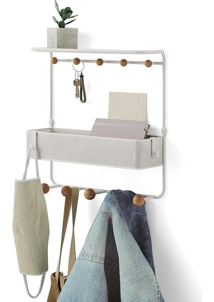 Estique Kapı Üstü Düzenleyici - Çok Amaçlı Raflı, Beyaz