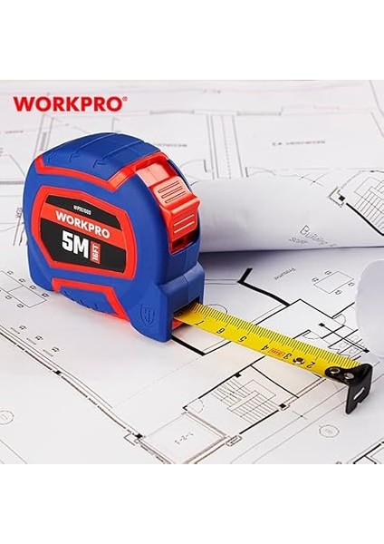 WP261009 5MX19MM/16FT. Naylon Kaplama Sarı Çelik Şerit Metre fırsatları