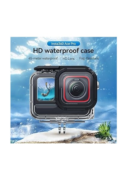 Su Geçirmez Kılıf INSTA360 Ace Pro Sualtı Dalış Durumda Konut Kabuk Destekler 45 M/148FT Derin Dalış Tüplü Şnorkel Braketi ile Vida fiyatları