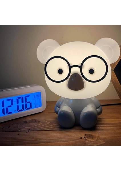 Gece Lambası Çocuklar Için Renkli Eğlenceli Karakter Aydınlatma Çocuk Odası Yatak Odası Kitap Okuma Işığı Dekoratif Lambatavşan Ayıcık (NO12)