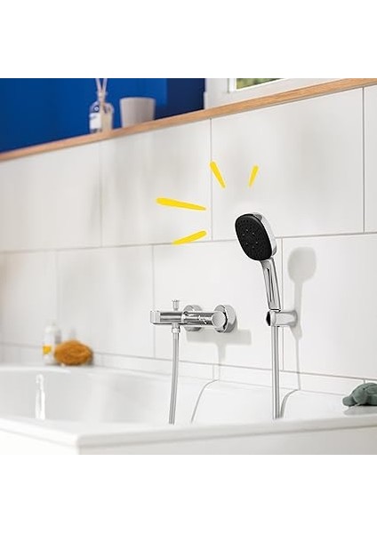 Vitalio Comfort 110 El Duşu Seti, 110MM Kare 3 Akışlı, Masaj, Yağmur ve Jet Duşu, Duş Başlığı Tutucu, 1750MM Duş Hortumu, Krom, 26176001 fiyatları