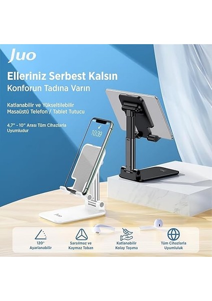 Katlanabilir Masaüstü Telefon Standı Beyaz modelleri