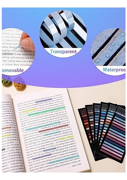 Post-It Sticky Notes Şeffaf Renkli Yapışkan Postit Not Kağıdı Etiketi Kısa Şeritler (Renk 7) fırsatları