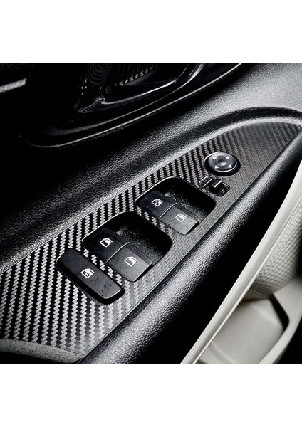 Design Hyundai Bayon ile Uyumlu Iç Trim Folyo Kaplama Set Ayna Katlama Butonsuz, Mat Karbon Siyah