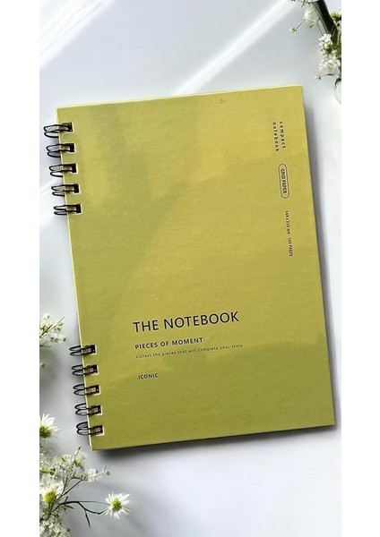 Tanıtım Spiralli 80 Yaprak Kareli A5 Defter, Not Defteri, Okul Defteri, 4 Farklı Renk Seçeneği (03 Olive Green)