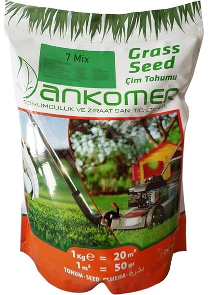 Tohumu Ithal 7 Karışım Ankomer 1 Kg. Ambalajında Erken Çimlenme Kaliteli 7m 7 Mix Çim Tohumu