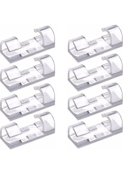 Concept Kablo Sabitleyici Klipsler 20 Adet Kablo Düzenleyici Duvar Fayans Cam Yapışan Kablo Tutucu Yapışkanlı Kablo Düzenleyici Sabitleyici Klipsler 20 Adet