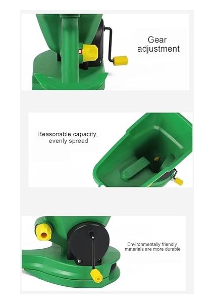 Elle Çalışan Yayıcı, Kullanışlı Serpme Makinesi, Bahçıvan El Tipi Tohum Serpme Makinesi 1,5 L 5 Vitesli Enerji Tasarruflu Taşınabilir Serpme Makinesi, Bahçeler, Çimler, Küçük Çiftlikler Için indirimleri