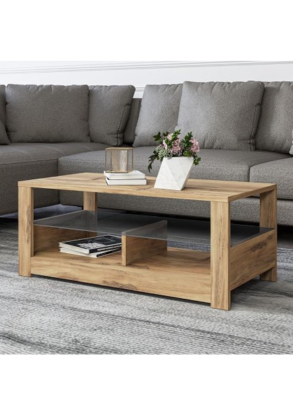 Cam Raflı Orta Sehpa Naturel, Ev-Ofis modelleri