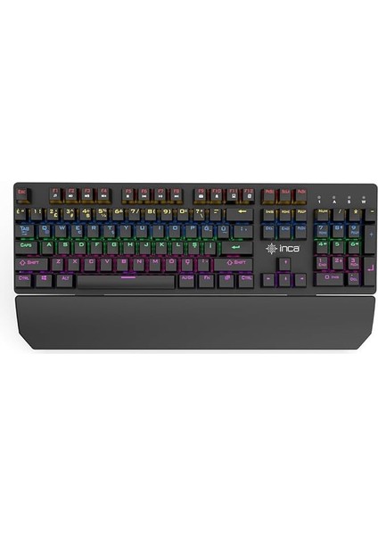 IKG-445T Phaldor Rgb Mechanıcal Gamıng Keybord, Blue Switch Mekanik KLAVYE,106 Tuş, 22 Farklı LED Aydınlatma Modu,50 Milyon Tuş Ömrü,çıkarılabilir Bilek Desteği