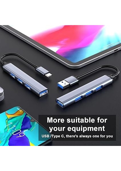 USB Çoğaltıcı Adaptör USB 3.0 Çoklu Bağlantı Noktalı Dağıtıcı Seyahat Dock Laptop Pc Notebook Bilgisayar Adaptörü Ev Ofis Kullanımına Uygun C809 fiyatları