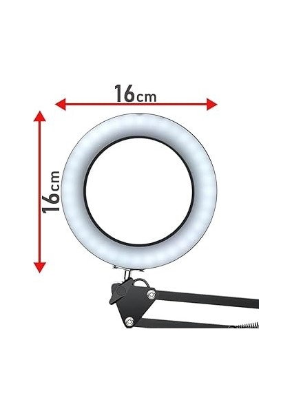 Kıskaçlı Yuvarlak Işık 6.3 Inç (16CM) Stüdyo Halka Işık ve Tripod Fotoğraf Makinesi Kamera Youtuber Twich Yayıncı Işığı - NB35 fırsatları