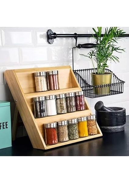 Home 3 Katlı Doğal Bambu Ayaklı Baharatlık Rafı Organizer – Tezgah Üstü ve Çekmece Içi Kullanıma Uygun, Katlanabilir, Kaymaz Ayaklı, Kompakt ve Şık Tasarımlı Mutfak Düzenleyici modelleri