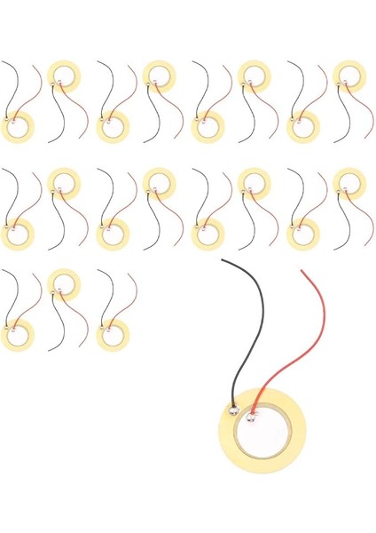 20 Adet 27 mm Piezo Disk Elemanı Sensörü Leads Mic Drum Trigger Akustik Pickup Gitar Için