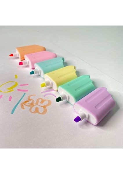 Özel Tasarım 6'lı Fosforlu Dondurma Kalem fırsatları