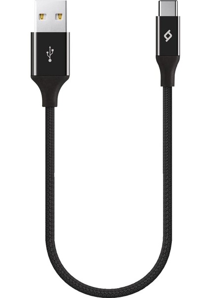 Alumicable Mini Type-C 30CM Şarj Kablosu, Siyah