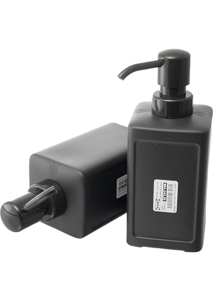 Rınnıg Sıvı Pompalı Dispenser, El Sabunu Veya Jel Için, Koyu Gri, 450 ml Kapasite, Plastik - 2'li Set