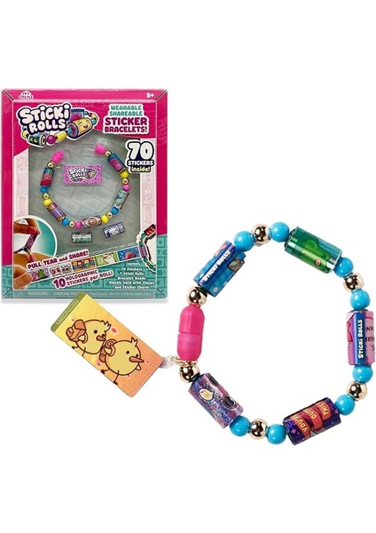 Castle Sticki Rolls Band Tekli Paket, Çıkartmalı Bilezikler, Kawaii Temalı Rulolar, Bileklik Başına 50 Çıkartma, 2 Ekstra Değiştirilebilir Tekerlek, Famosa (TCR01000)