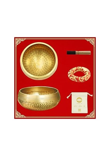 Bless Tibet Şarkı Kase Seti - Yeni Başlayanlar Için Oynaması Kolay - Otantik El Yapımı Farkındalık Meditasyonu Bütünsel Ses (Altın-8 Cm/3 Inç) indirimleri