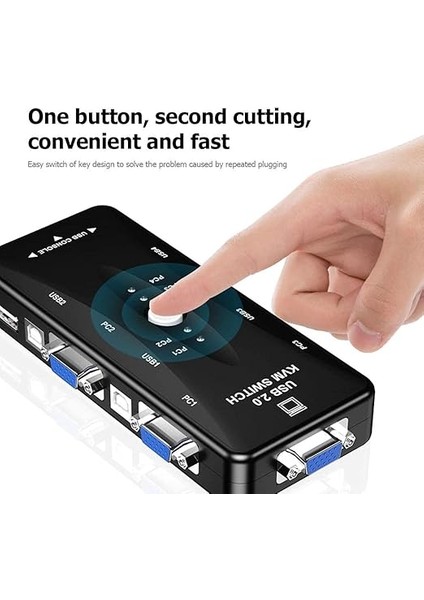 AL-4210 4 Port USB Kvm Switch 4 Pc Kasa Tek Kontrol Çoklu VGA fırsatları
